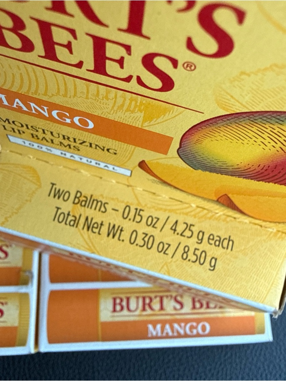 Mango Moisturizing Lip Balm Blister - Pack of 8 by Burts Bees 0.15 oz Lip Balm - Picture 3 of 3